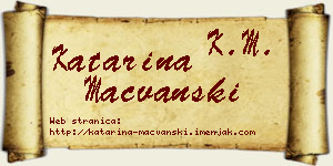 Katarina Mačvanski vizit kartica